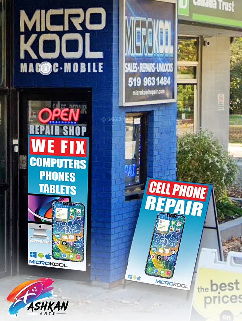 Microkool A Sign And Door Sample Two