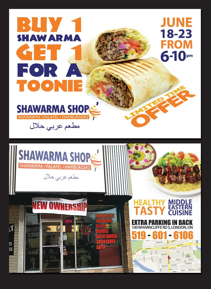 Shawarma Postcard Front And Back Round 4