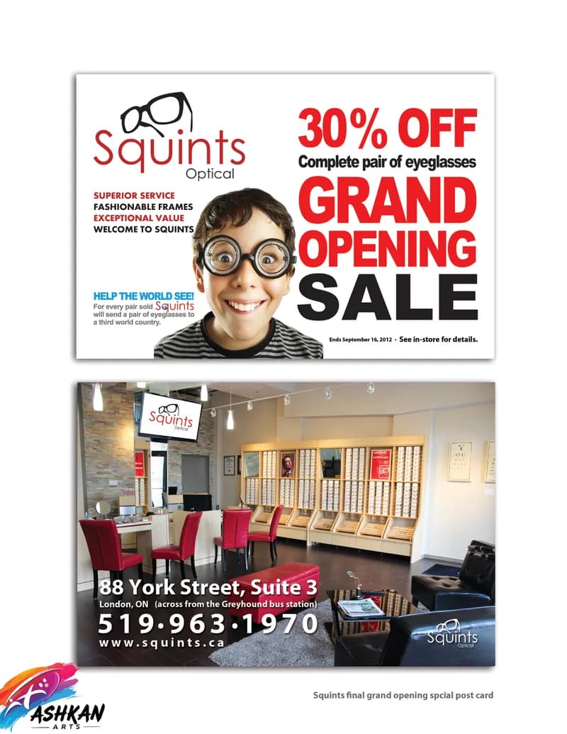 Squints Final Grand Opening Special Postcard
